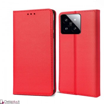 Telone atverčiamas dėklas - raudonas (Xiaomi 14) Telone atverčiamas dėklas - raudonas (Xiaomi 14)